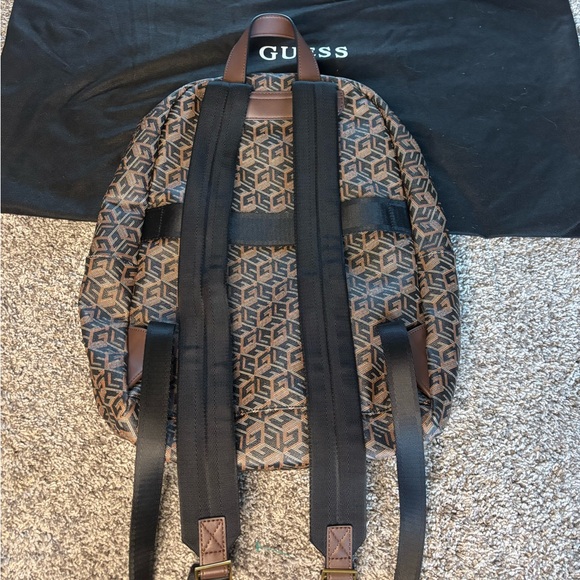 GUESS Brown Patterned Backpack - Picture 2 of 3
